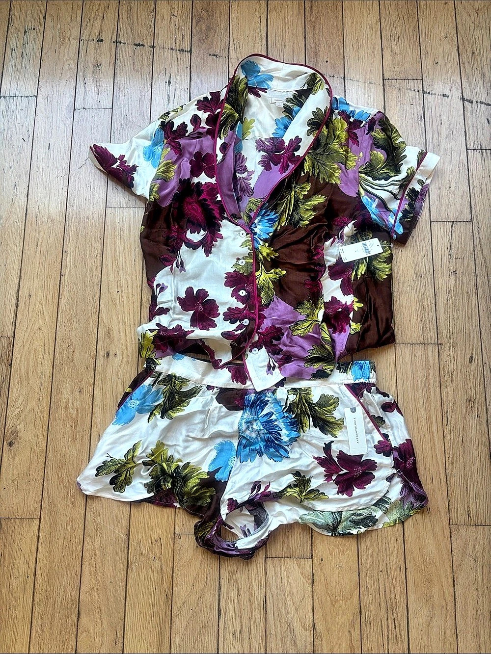 Anthropologie Floral short pajama set
